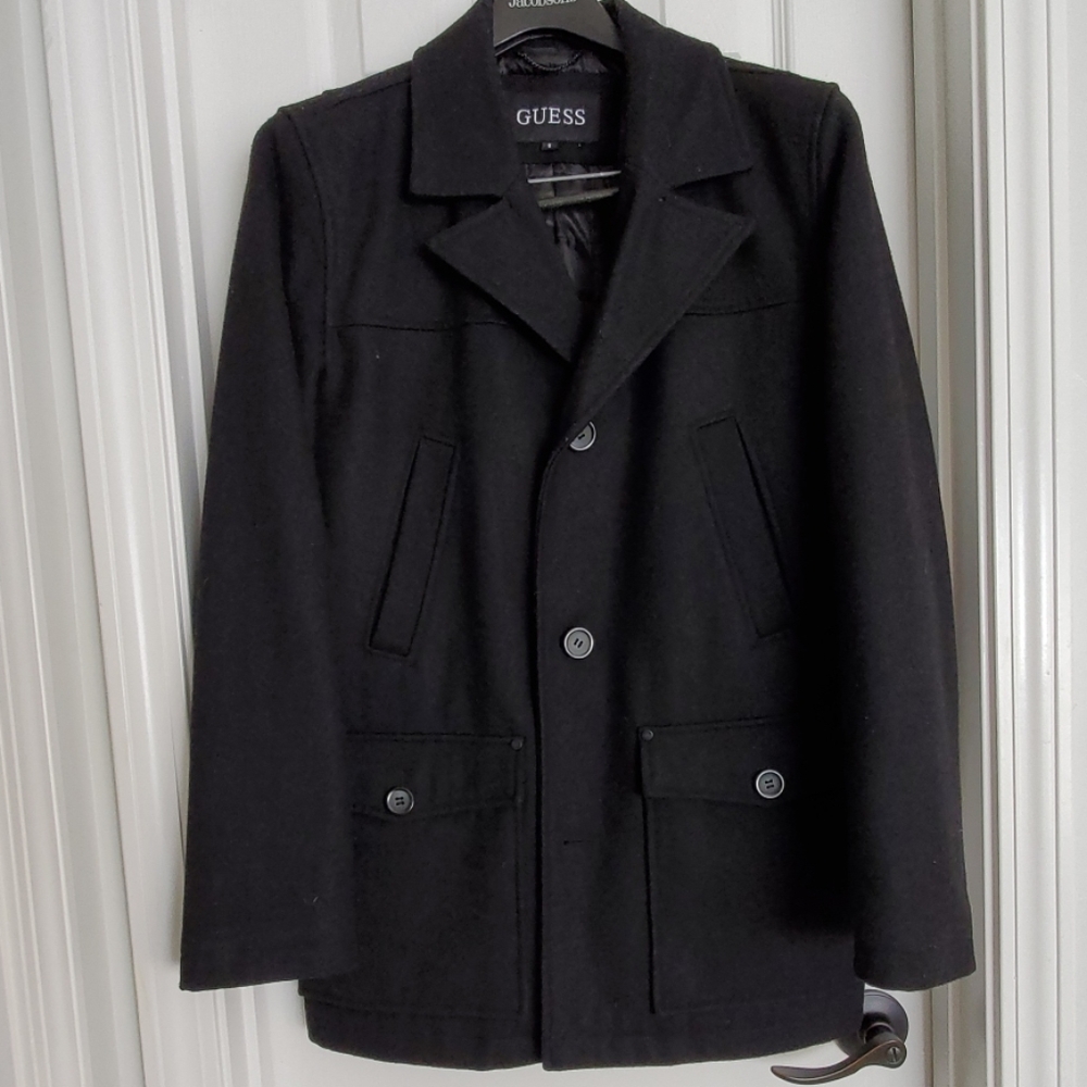 Guess Pea Coat men's Jacket black